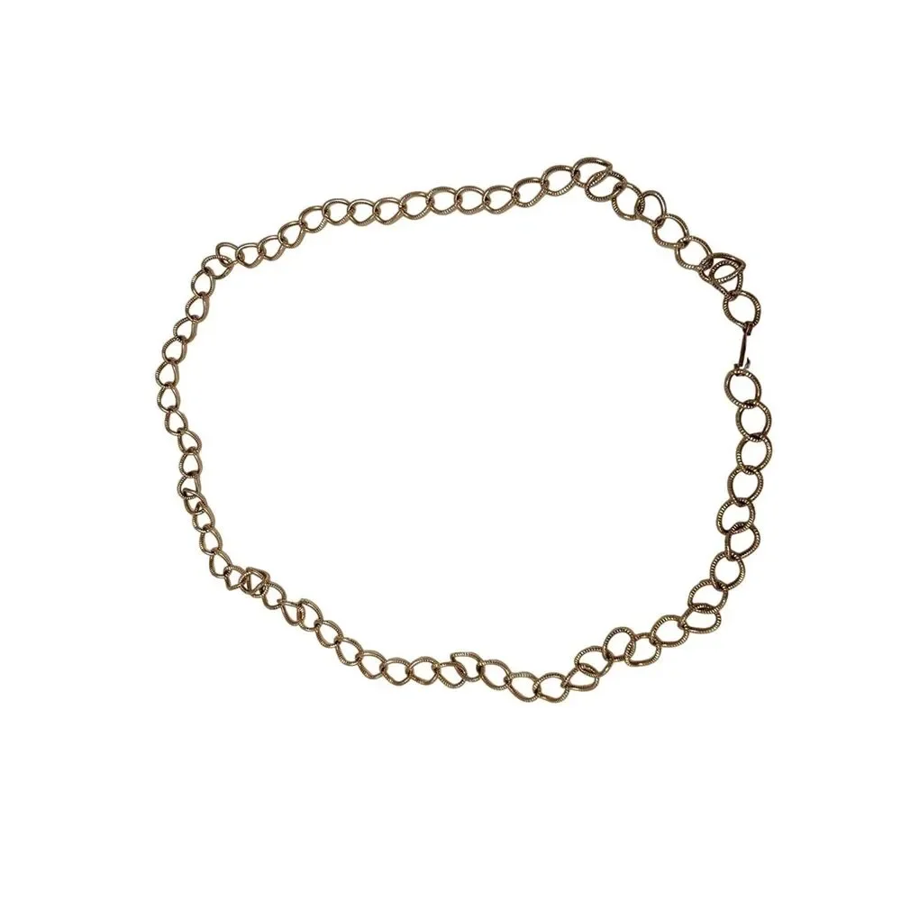 #7635 Lightweight Gold Tone Chain Link Belt 36 inch Adjustable